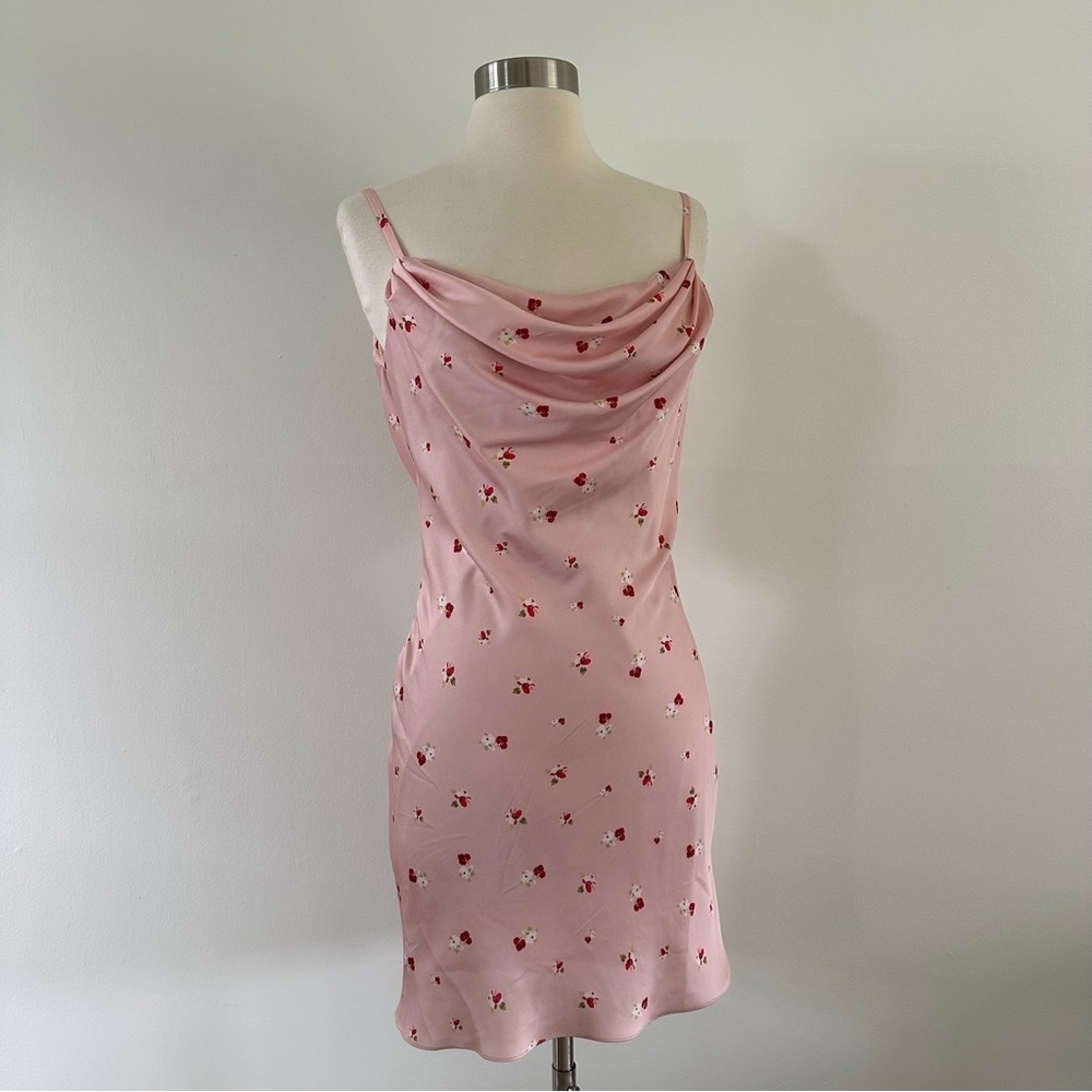 Ieena for Mac Duggal Floral Mini Dress Sz 0 Satin - Picture 4 of 13